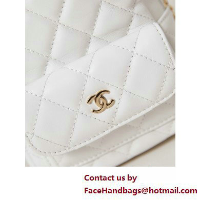 Chanel Lambskin  &  Gold-Tone Metal Mini Backpack Bag AP3753 White 2025